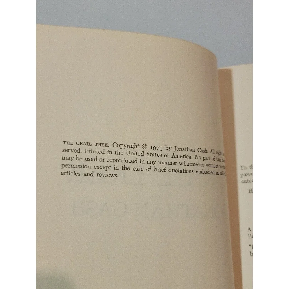 The Grail‎ Tree Jonathan Gash 1979 First Edition Suspense Harper